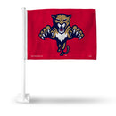 Florida Panthers Tertiary Mark Car Flag - Red Background