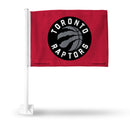 NBA Toronto Raptors Double Sided Car Flag -  16" x 19" - Strong Pole that Hooks Onto Car/Truck/Automobile By Rico Industries