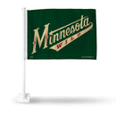 NHL Minnesota Wild Double Sided Car Flag -  16" x 19" - Strong Pole that Hooks Onto Car/Truck/Automobile By Rico Industries