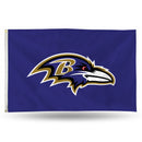 NFL Baltimore Ravens 3' x 5' Classic Banner Flag - Single Sided - Indoor or Outdoor - Home Décor By Rico Industries