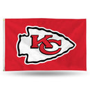 NFL Kansas City Chiefs 3' x 5' Classic Banner Flag - Single Sided - Indoor or Outdoor - Home Décor By Rico Industries