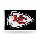 Kc Chiefs Arrowhead On Black Bkg Banner Flag (3X5)