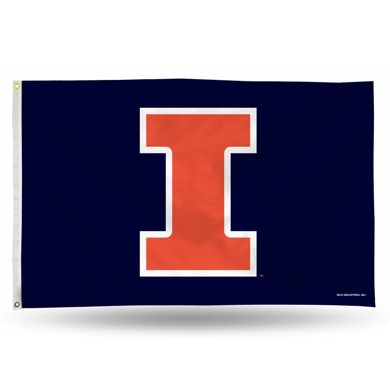 NCAA Illinois Fighting Illini 3' x 5' Classic Banner Flag - Single Sided - Indoor or Outdoor - Home Décor By Rico Industries