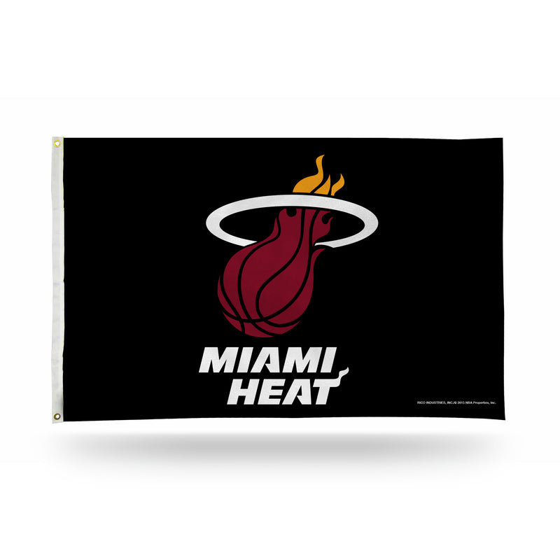 NBA Miami Heat 3' x 5' Classic Banner Flag - Single Sided - Indoor or Outdoor - Home Décor By Rico Industries