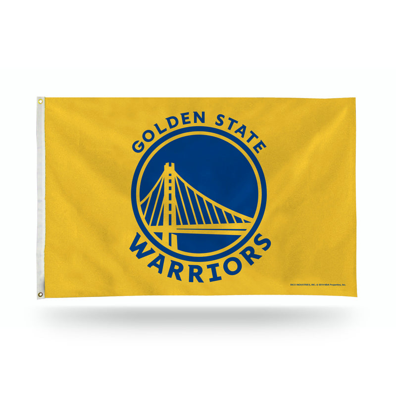 NBA Golden State Warriors 3' x 5' Classic Banner Flag - Single Sided - Indoor or Outdoor - Home Décor By Rico Industries