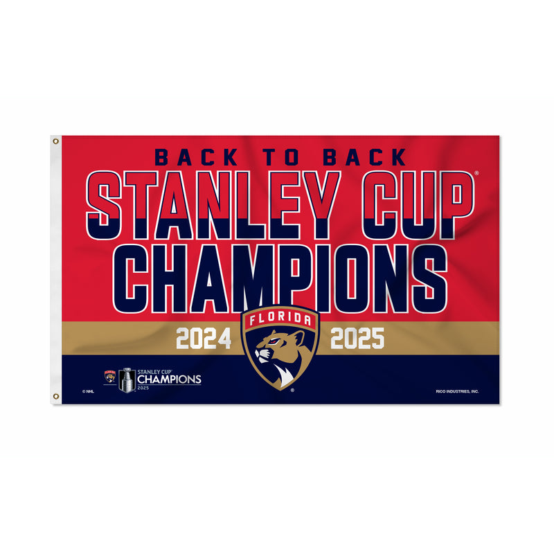 Florida Panthers 2025 Stanley Cup Champions 3X5 Banner Flag (Domestic)