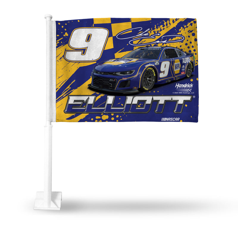 Chase Elliott Car Flag (White Pole) - Car Art