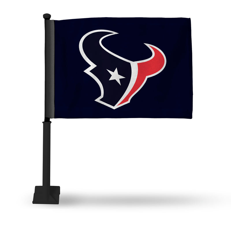 Houston Texans Primary Logo Blue Car Flag (Black Pole)
