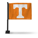 NCAA Tennessee Volunteers Double Sided Car Flag -  16" x 19" - Strong Black Pole that Hooks Onto Car/Truck/Automobile By Rico Industries