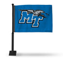 NCAA Middle Tennessee Blue Raiders Double Sided Car Flag -  16" x 19" - Strong Black Pole that Hooks Onto Car/Truck/Automobile By Rico Industries