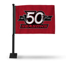 NFL Atlanta Falcons Double Sided Car Flag -  16" x 19" - Strong Black Pole that Hooks Onto Car/Truck/Automobile By Rico Industries