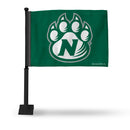 NCAA Northwest Missouri State Bearcats Double Sided Car Flag -  16" x 19" - Strong Black Pole that Hooks Onto Car/Truck/Automobile By Rico Industries