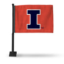 Illinois Fighting Illini Car Flag (Black Pole)