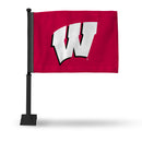 Wisconsin Badgers Car Flag (Black Pole)