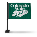 Colorado State Rams Car Flag - Black Pole