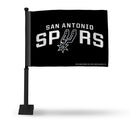 San Antonio Spurs Black Car Flag -  Black Pole