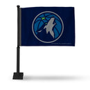Minnesota Timberwolves Car Flag - Black Pole