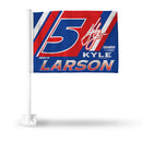 Kyle Larson Car Flag (White Pole)