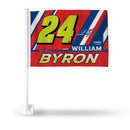 William Byron Car Flag (White Pole)