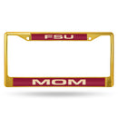FSU Mom Colored Laser Chrome Frame - Gold