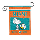 Miami Dolphins Peanuts Game Day 13x18 Inch Double Sided Garden Flag