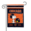 Chicago Bears Peanuts Game Day 13x18 Inch Double Sided Garden Flag