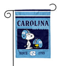 North Carolina Tar Heels Peanuts Game Day 13x18 Inch Double Sided Garden Flag