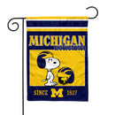 Michigan Wolverines Peanuts Game Day Double Sided Garden Flag