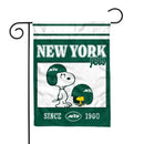 New York Jets Peanuts Game Day 13x18 Inch Double Sided Garden Flag