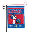 Kansas Jayhawks Peanuts Game Day 13x18 Inch Double Sided Garden Flag