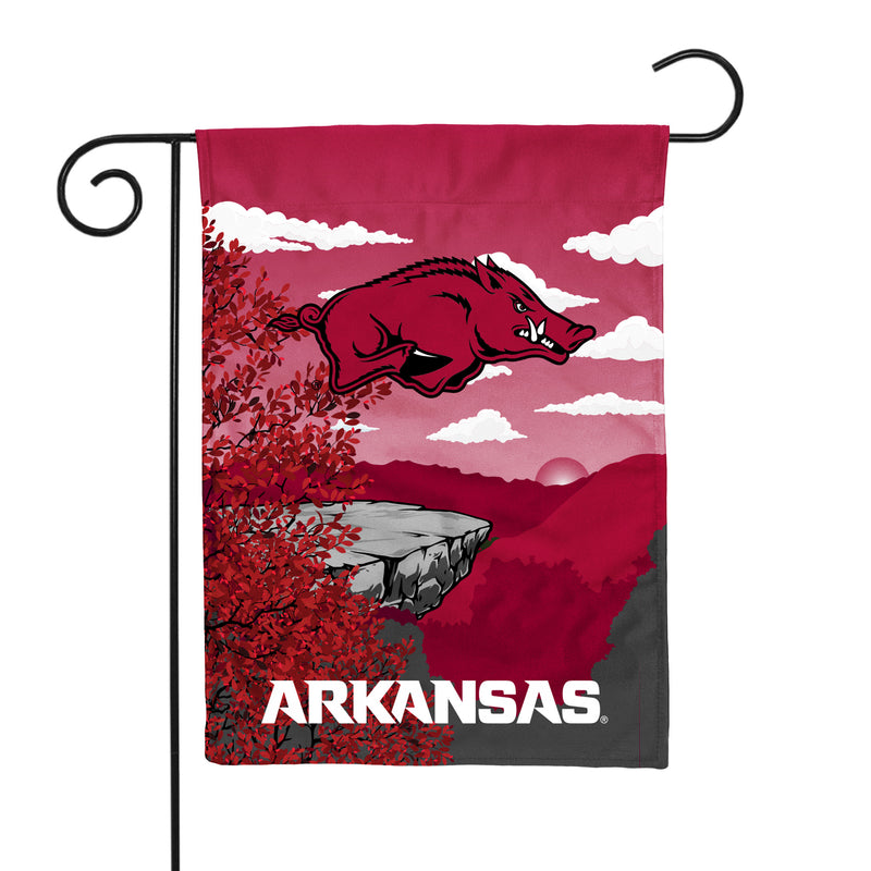 Arkansas Razorbacks Scenic Double Sided Garden Flag (13"X18")