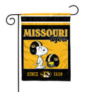 Missouri Tigers Peanuts Game Day 13x18 Inch Double Sided Garden Flag
