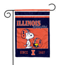 Illinois Fighting Illini Peanuts Game Day 13x18 Inch Double Sided Garden Flag