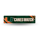 NCAA Miami Hurricanes Plastic 4" x 16" Street Sign By Rico Industries