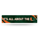 NCAA Miami Hurricanes Plastic 4" x 16" Street Sign By Rico Industries