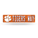 NCAA Clemson Tigers Plastic 4" x 16" Street Sign By Rico Industries