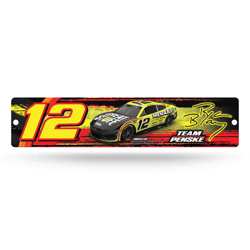 Ryan Blaney No. 12 Plastic Street Sign