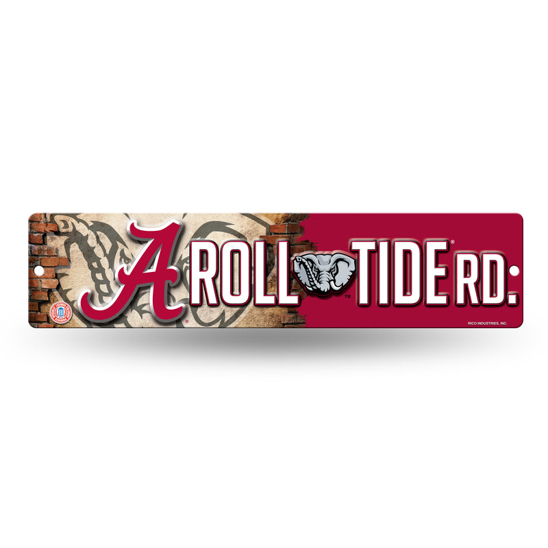NCAA Alabama Crimson Tide Plastic 4" x 16" Street Sign By Rico Industries