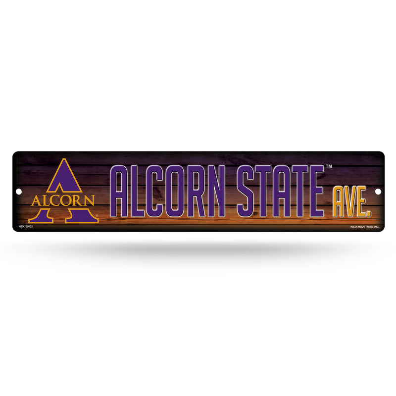 NCAA Alcorn State Braves Plastic 4" x 16" Street Sign By Rico Industries