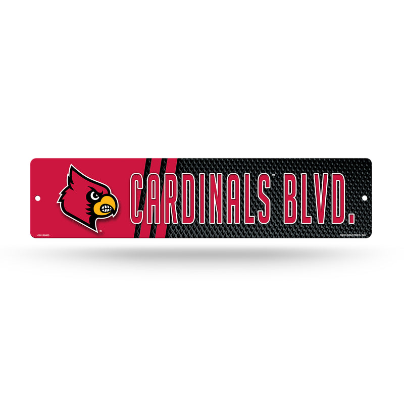 NCAA Louisville Cardinals Plastic 4" x 16" Street Sign By Rico Industries