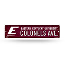 NCAA Eastern Kentucky Colonels Plastic 4" x 16" Street Sign By Rico Industries