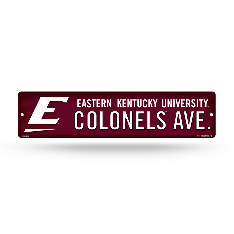 NCAA Eastern Kentucky Colonels Plastic 4" x 16" Street Sign By Rico Industries