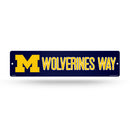 NCAA Michigan Wolverines Plastic 4" x 16" Street Sign By Rico Industries