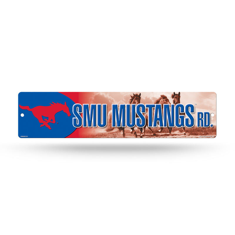 NCAA Southern Methodist Mustangs Plastic 4" x 16" Street Sign By Rico Industries
