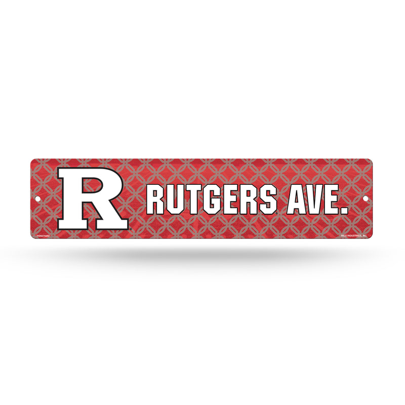 NCAA Rutgers Scarlet Knights Plastic 4" x 16" Street Sign By Rico Industries