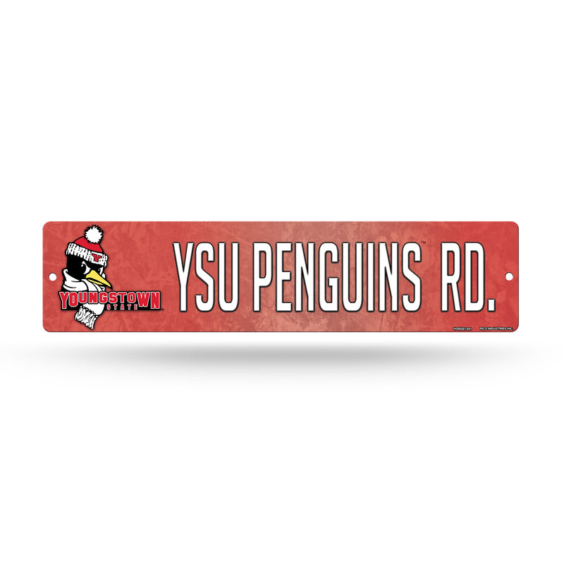 NCAA Youngstown Penguins Plastic 4" x 16" Street Sign By Rico Industries