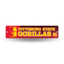NCAA Pittsburg State Gorillas Plastic 4" x 16" Street Sign By Rico Industries