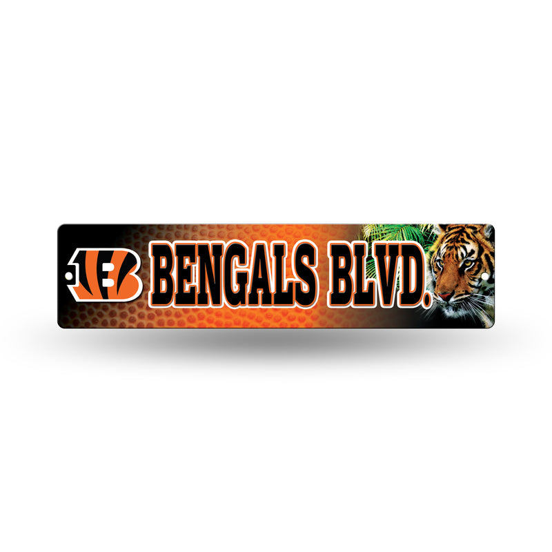NFL Cincinnati Bengals Plastic 4" x 16" Street Sign By Rico Industries