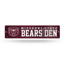 NCAA Missouri State Bears Plastic 4" x 16" Street Sign By Rico Industries