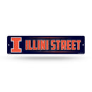 NCAA Illinois Fighting Illini Plastic 4" x 16" Street Sign By Rico Industries